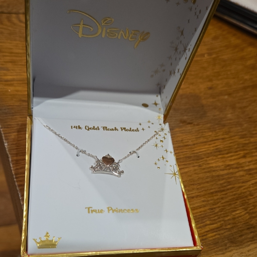 Disney Silver and Gold Crown Necklace